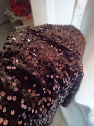 Gonna paillettes marrone