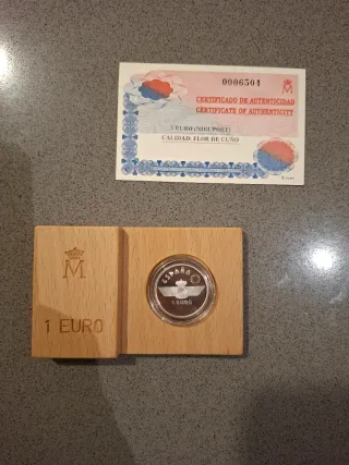 Moneta 1 Euro Spagna Fioritura di Zecca