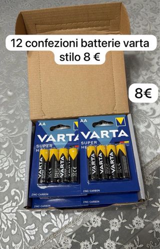 12 confezioni batterie Varta stilo AA