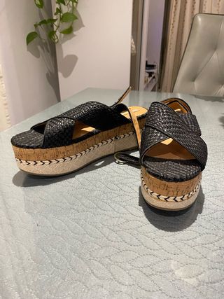 Sandalias Plataforma Zara Negras