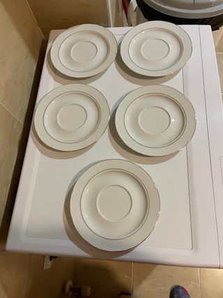 5 Platos Porcelana Blanca Santa Clara