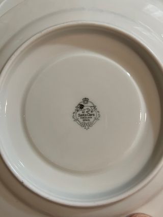 5 Platos Porcelana Blanca Santa Clara