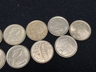 Lote 13 monedas serie completa 5 pesetas