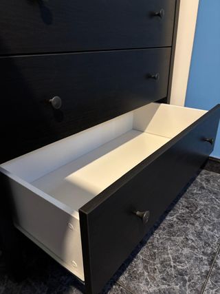 Cómoda KOPPAN 5 cajones negro-marrón 90x44x114 cm