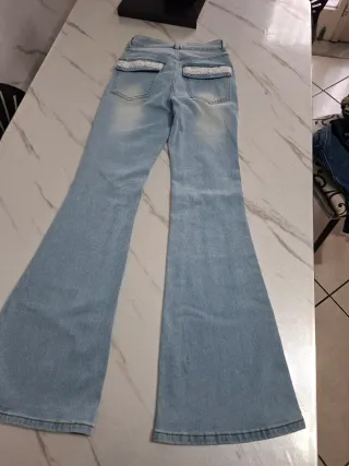 Pantaloni donna a zampa blu