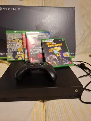 Xbox One X 1TB + Mando + 4 Juegos