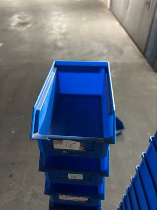 Gavetas de plástico azules 10 gavetas medianas