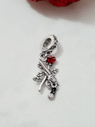 Charm pistola rosa argento S925