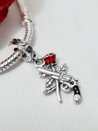 Charm pistola rosa argento S925