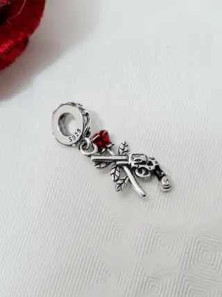 Charm pistola rosa argento S925