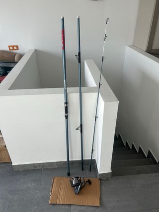 Caña de pescar y carrete