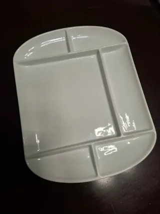 Bandeja Porcelana Blanca Dividida