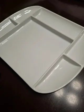 Bandeja Porcelana Blanca Dividida