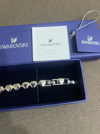 Pulsera Corazones Swarovski Plata