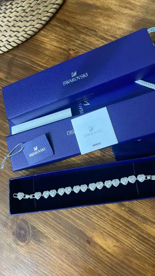 Pulsera Corazones Swarovski Plata