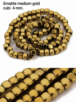 Ematite - Medium Gold - cubi 4x4x4  mm