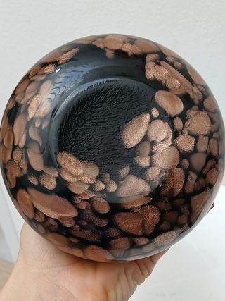 Vaso Murano vintage marrone e oro