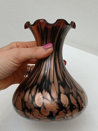 Vaso Murano vintage marrone e oro