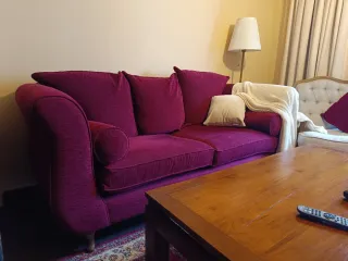 Sofá de tela hecho a mano.