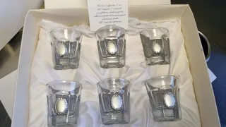 Bicchieri cristallo con argento 925