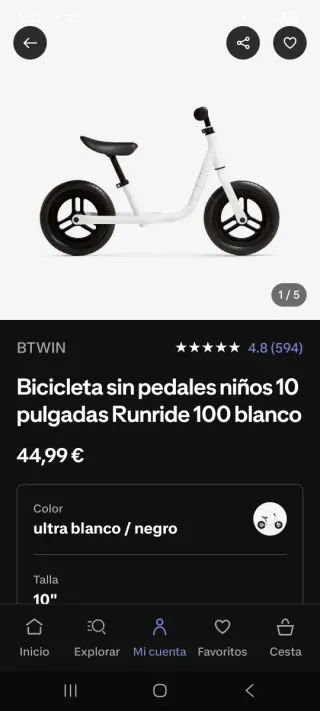URGE!!! Bicicleta equilibrio Decathlon Runride 100
