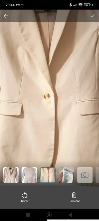 Chaqueta H&M Talla 38 Cruda Entallada