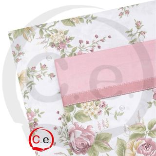 Coppia Lenzuola Floreale Rosa e Bianco