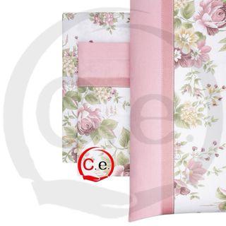 Coppia Lenzuola Floreale Rosa e Bianco