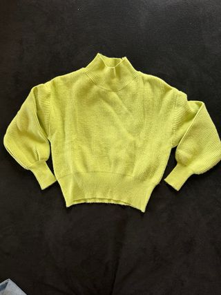 Maglione verde lime collo alto taglia S
