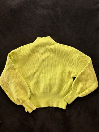 Maglione verde lime collo alto taglia S