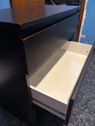 Cómoda MALM 3 cajones IKEA negro-marrón