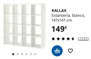 Estantería 16 cubos blanca