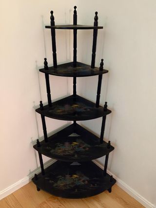 Estantería Esquinera Negra Chinoiserie