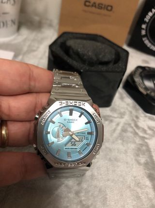 Reloj Azul y Plateado