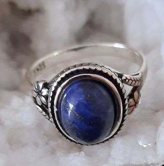 Anillo Plata de Ley 925 y Lapislázuli - Talla 17