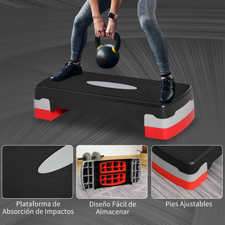 Step Fitness Negro/Rojo/Plateado
