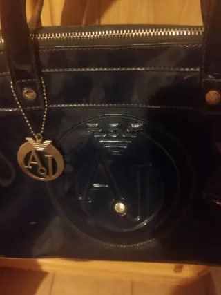 Bolso Armani Jeans Negro Charol