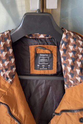 Parka Bershka Ephemera capuz size L cor mostarda