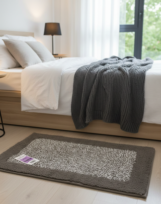 Tappeto Morbido Scendiletto Marrone e Bianco