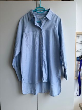 Camisa oversize azul de cuadros