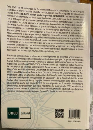 Libro Diversidad e igualdad en educación. UNED