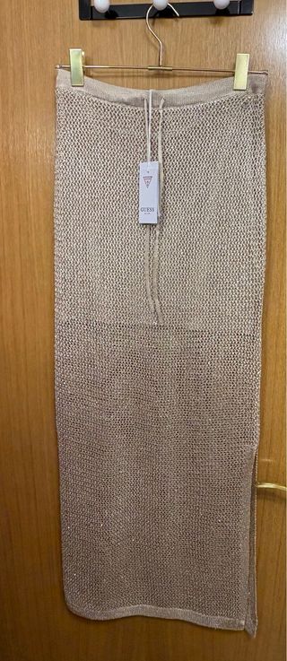 Falda Guess Larga Lentejuelas Doradas Talla S