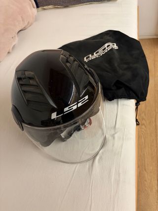 Casco LS2 Negro con funda Talla XS