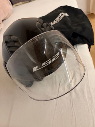 Casco LS2 Negro con funda Talla XS