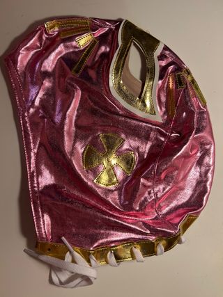 Máscara Mexicana Carnaval Rosa y Dorada