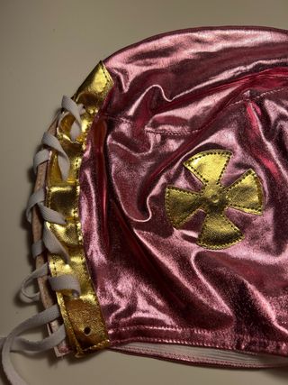 Máscara Mexicana Carnaval Rosa y Dorada