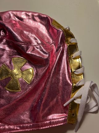 Máscara Mexicana Carnaval Rosa y Dorada