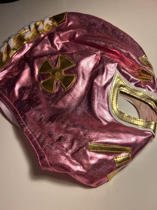 Máscara Mexicana Carnaval Rosa y Dorada