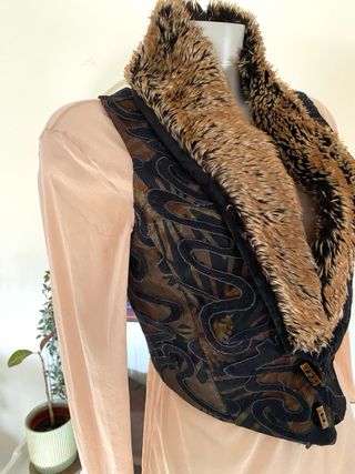 Chaleco Boho XL Pelo Vintage