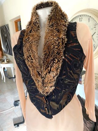 Chaleco Boho XL Pelo Vintage